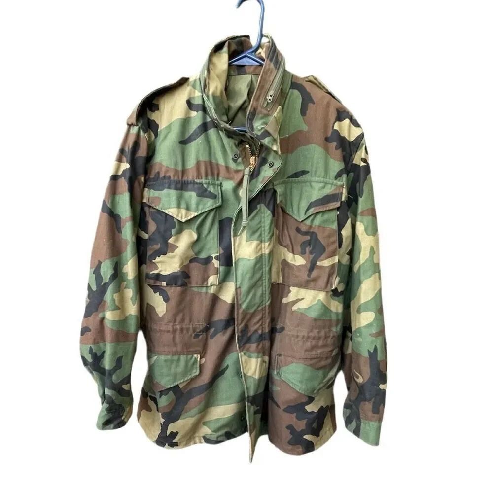 Camo Military lined jacket. Men’s size S .